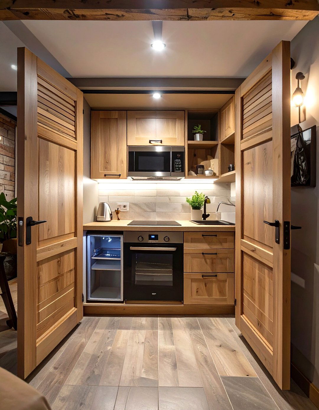 The Hidden Kitchenette Nook - 30 basement kitchenette ideas