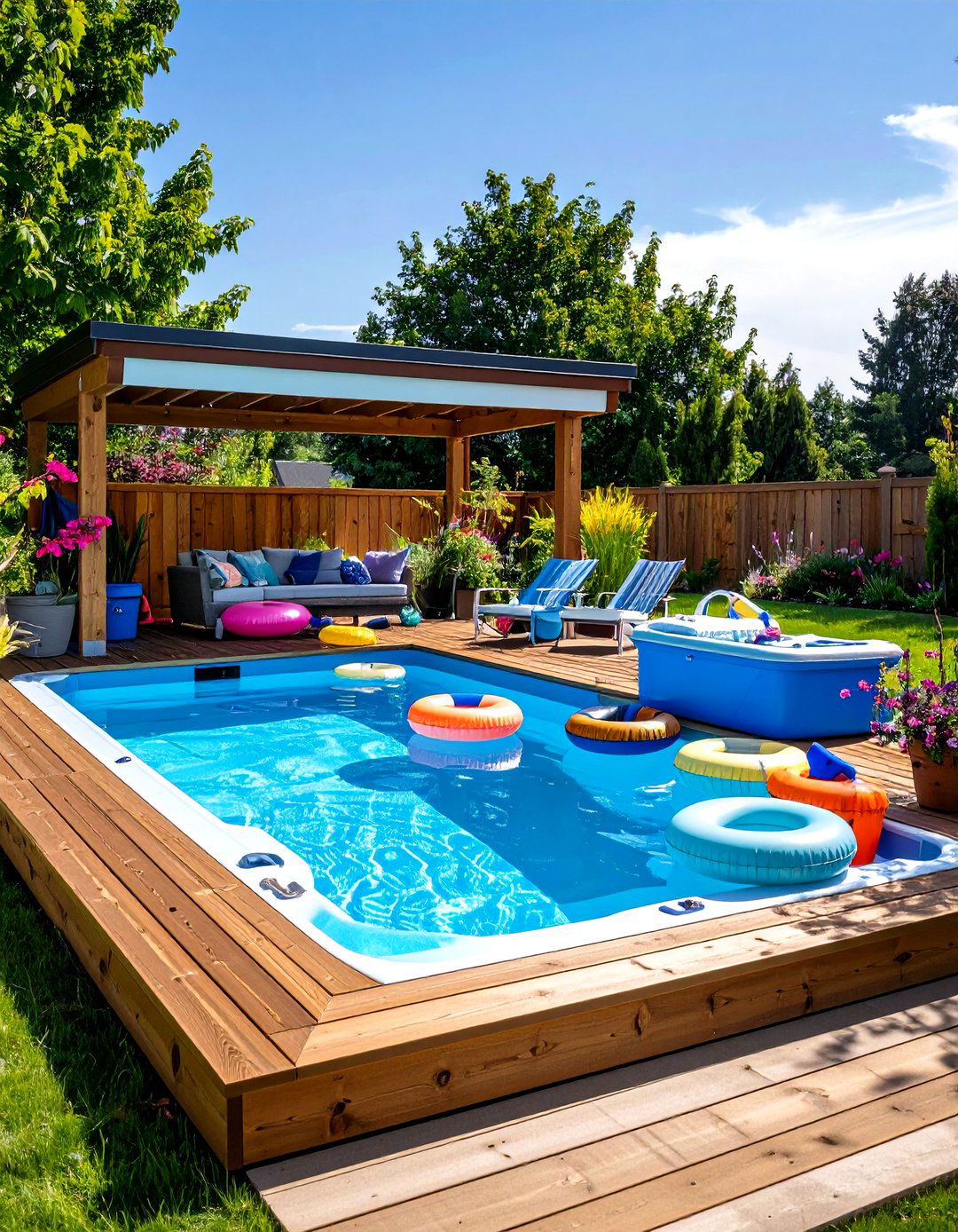 The Hidden Storage Deck - 30 diy above ground pool deck ideas on a budget
