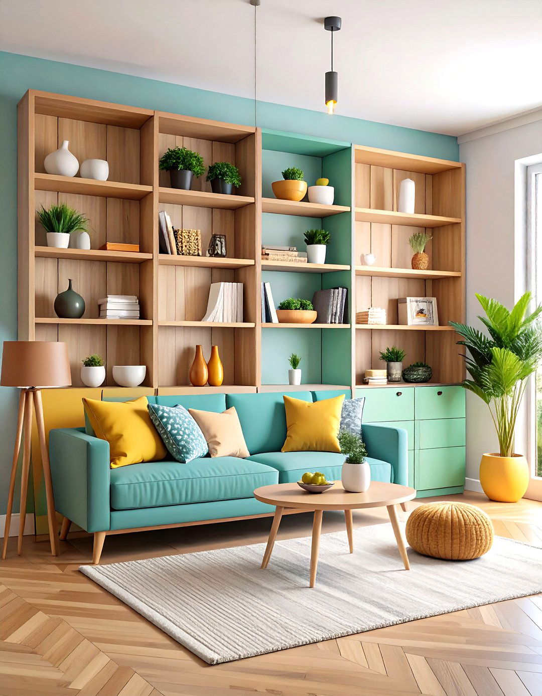 The Hidden Storage Living Room Shelf - 30 living room shelf ideas