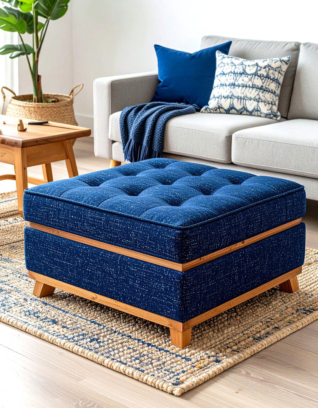 The Hidden Storage Ottoman - 30 living room toy storage ideas
