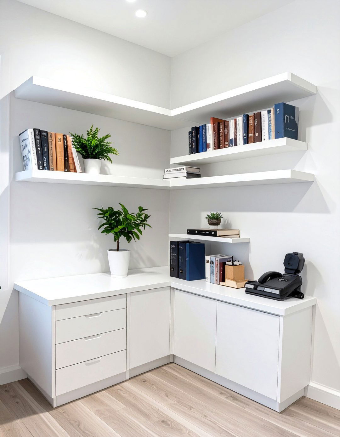 The Hidden Storage Solution - 30 office shelving ideas