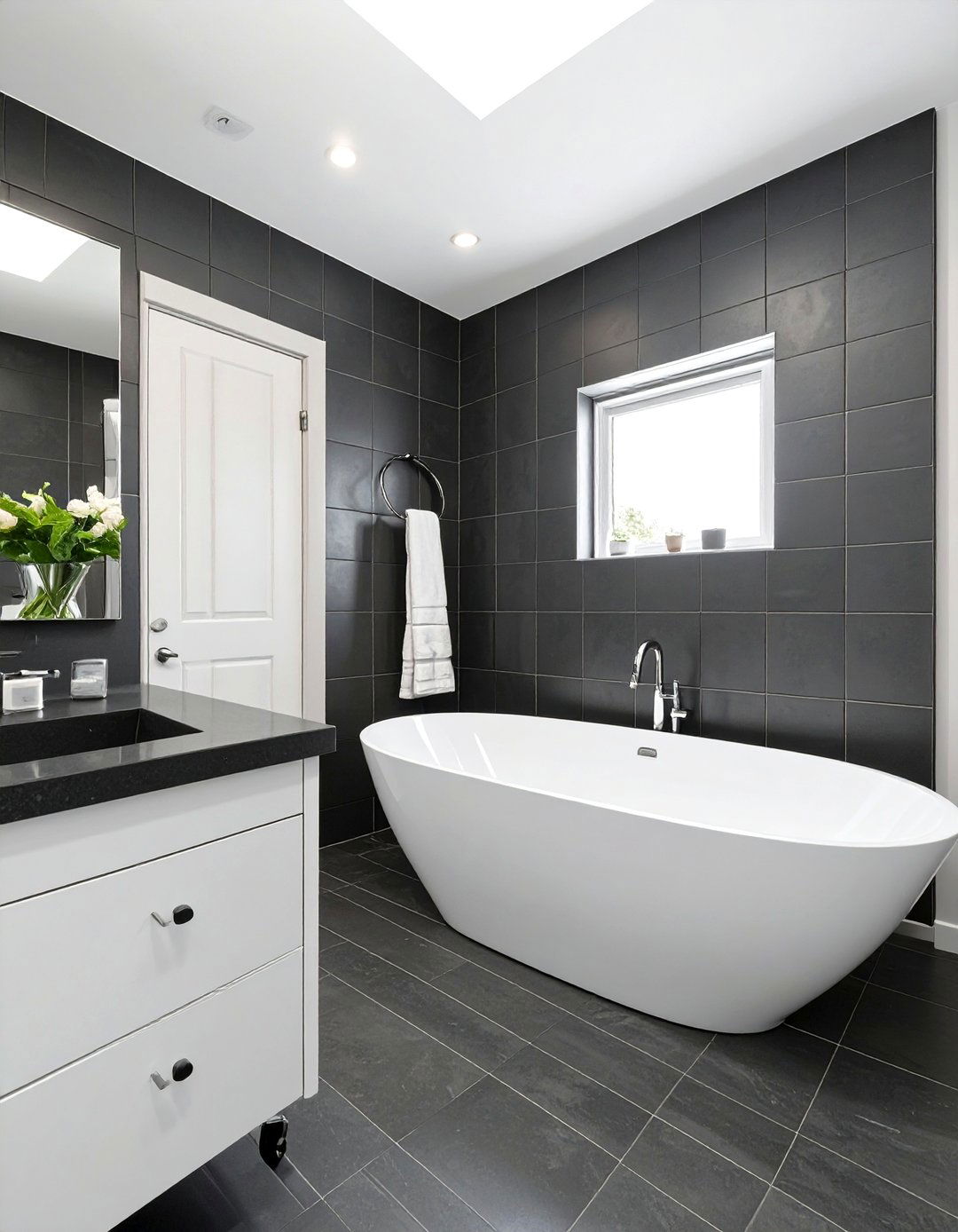 The High Contrast Bathroom - 30 dark bathroom ideas