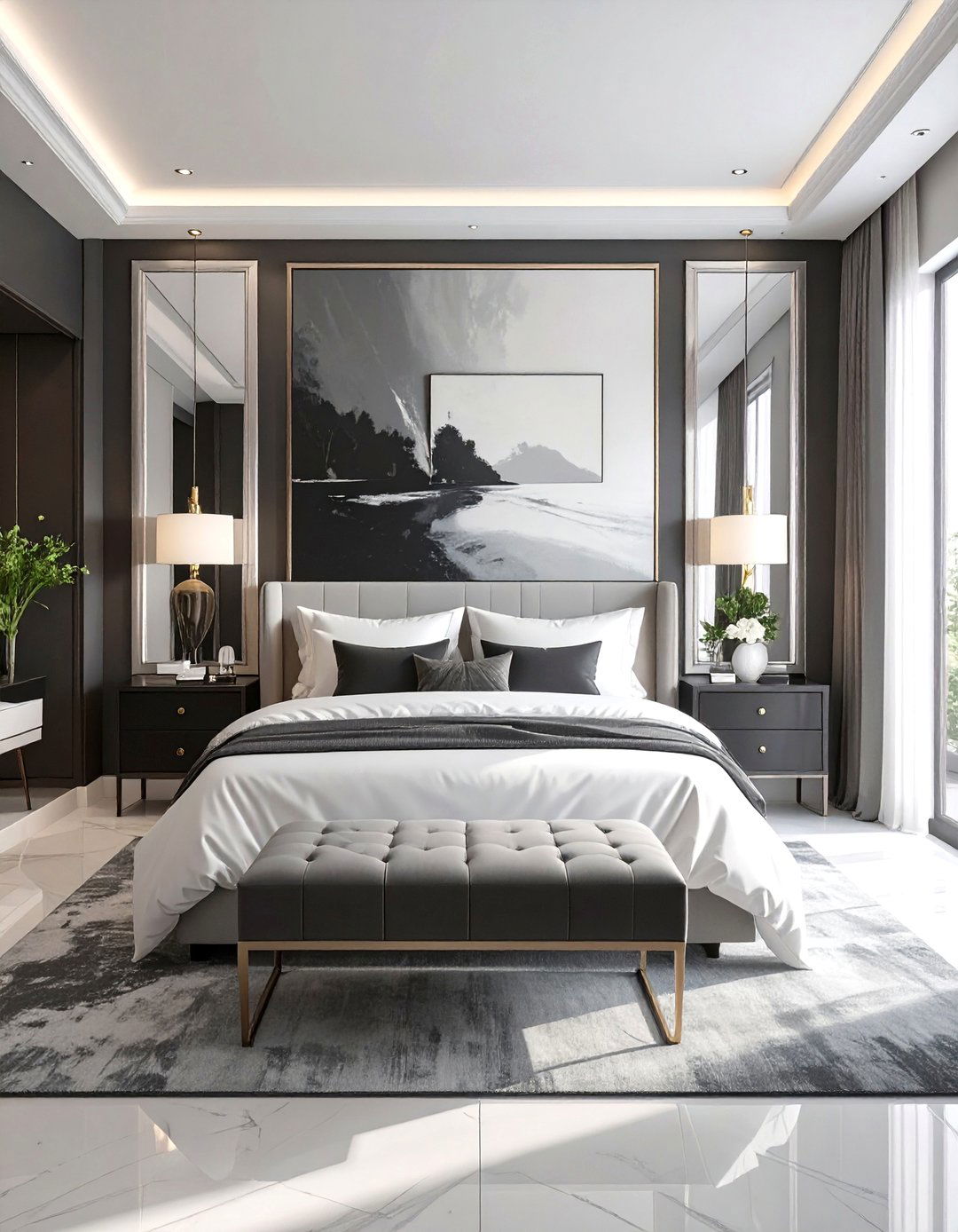 The High Contrast Black and White Bedroom - 30 masculine bedroom ideas