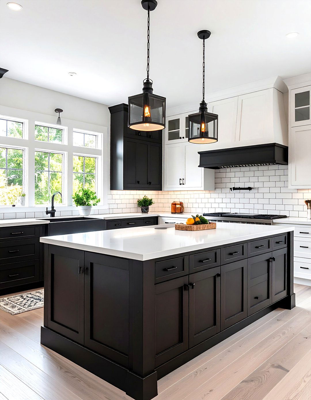 The High Contrast Black and White Farmhouse Kitchen