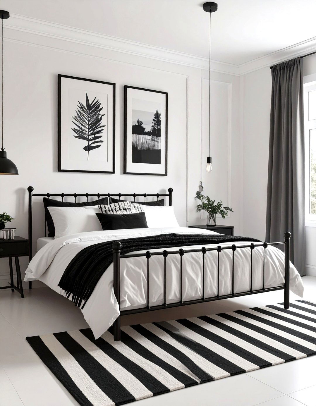 The High Contrast Black and White Guest Bedroom - 30 modern guest bedroom ideas