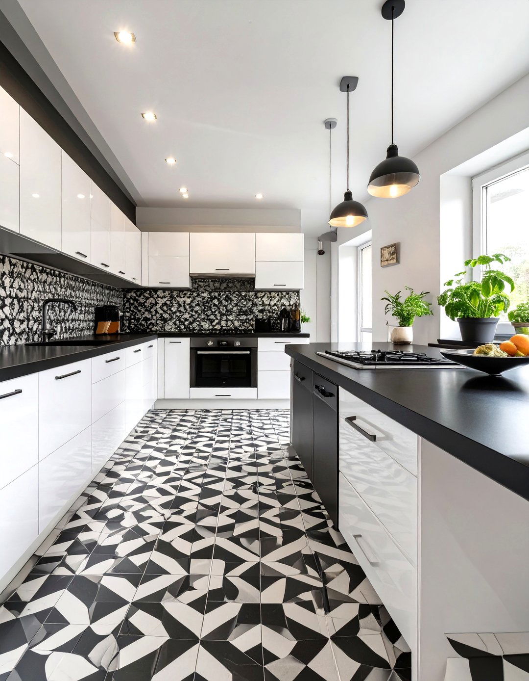 The High Contrast Black and White Kitchen - 30 lowes kitchen design ideas