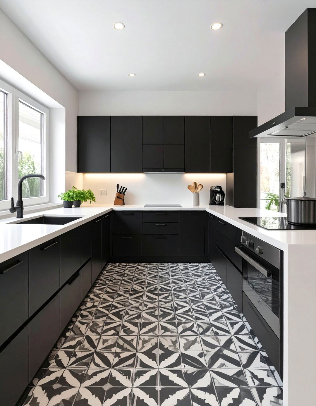 The High Contrast Black and White Kitchen - 30 chefs kitchen design ideas