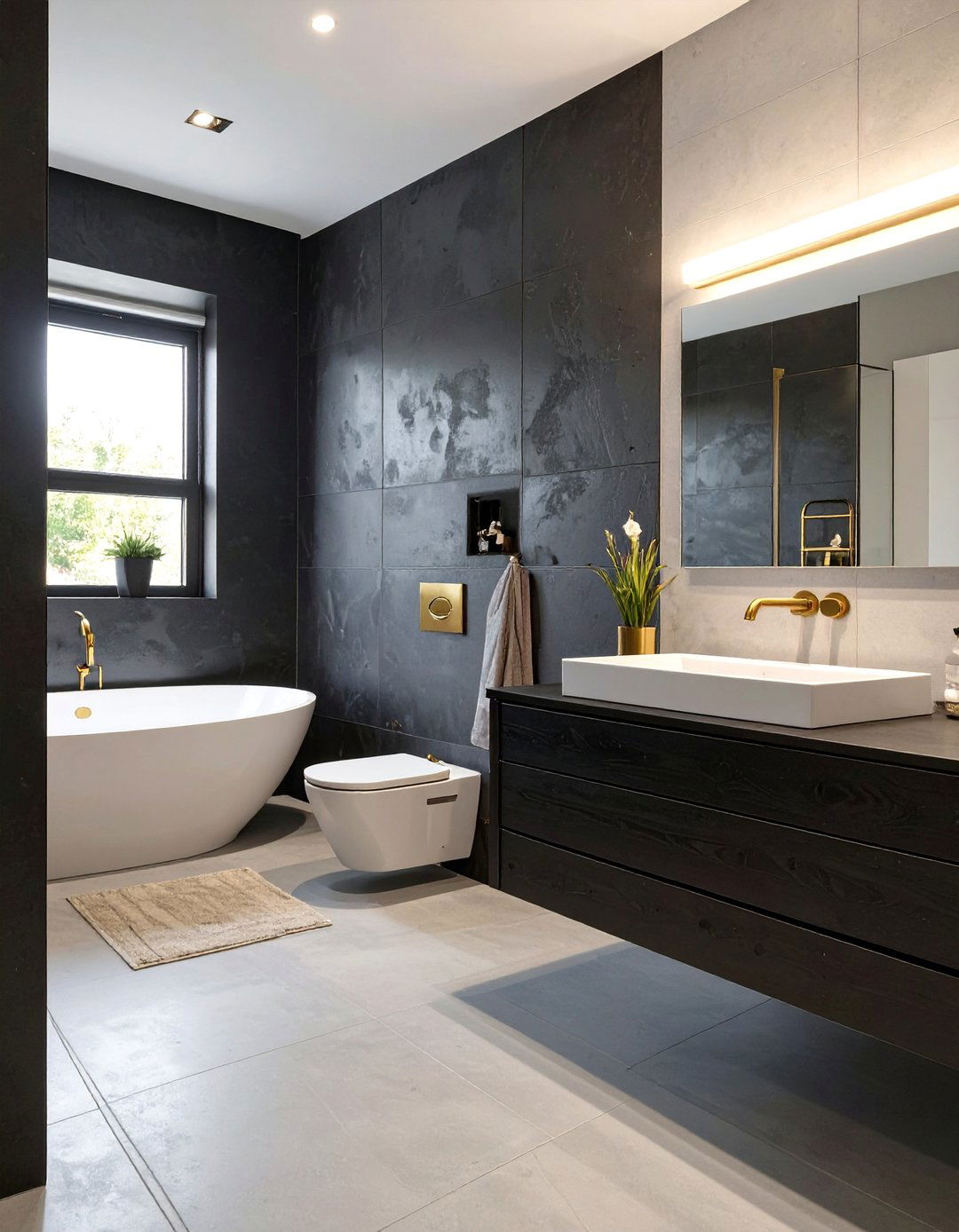 The High Contrast Brutalist Bathroom - 30 brutalism interior design ideas