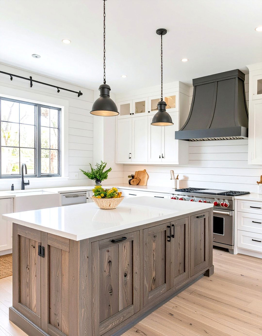 The High Contrast Farmhouse Kitchen - 30 modern farmhouse interior design ideas