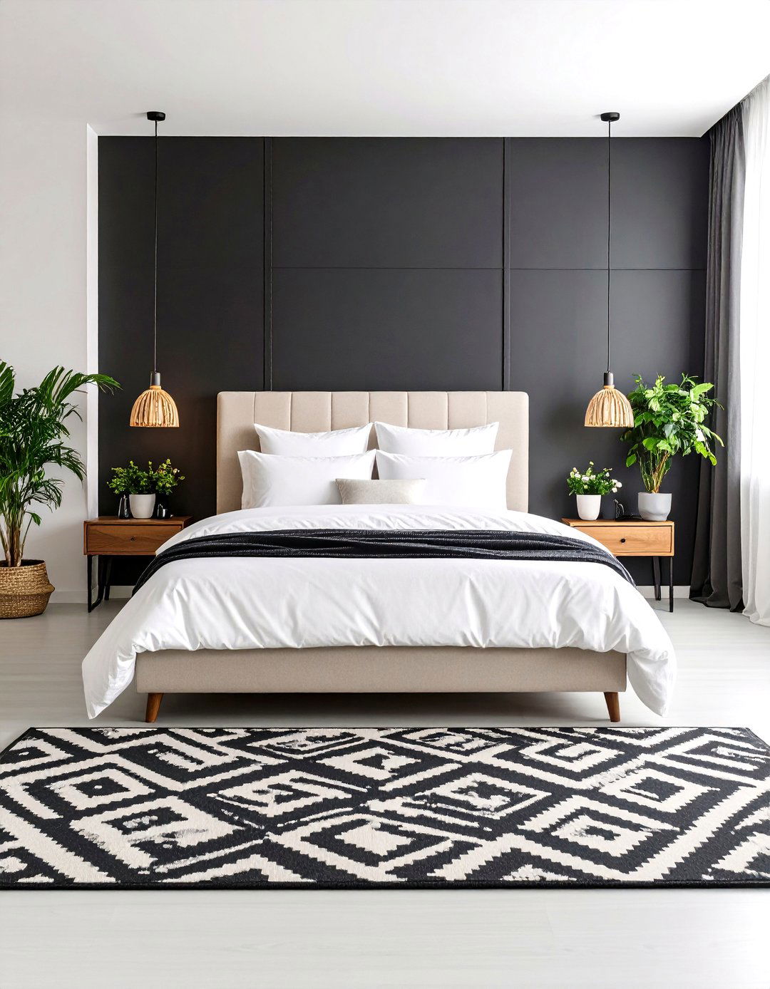 The High Contrast Graphic Bedroom - 30 30 year old male bedroom ideas