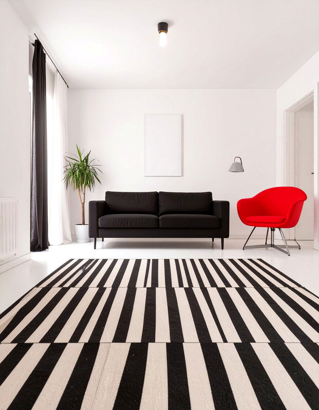 The High Contrast Graphic Interior - 30 harmony interior design ideas