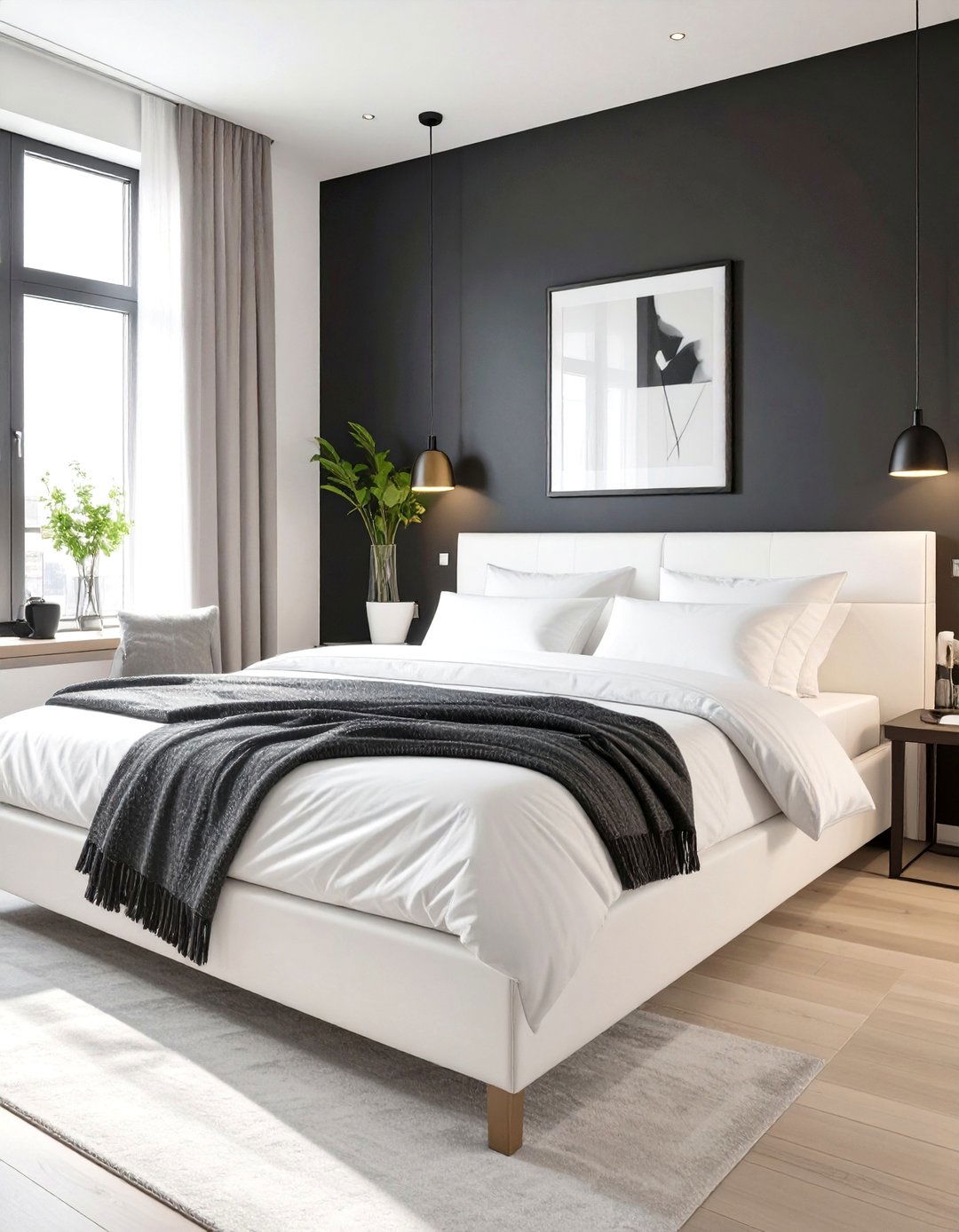 The High Contrast Minimalist Bedroom - 30 cozy modern small bedroom ideas
