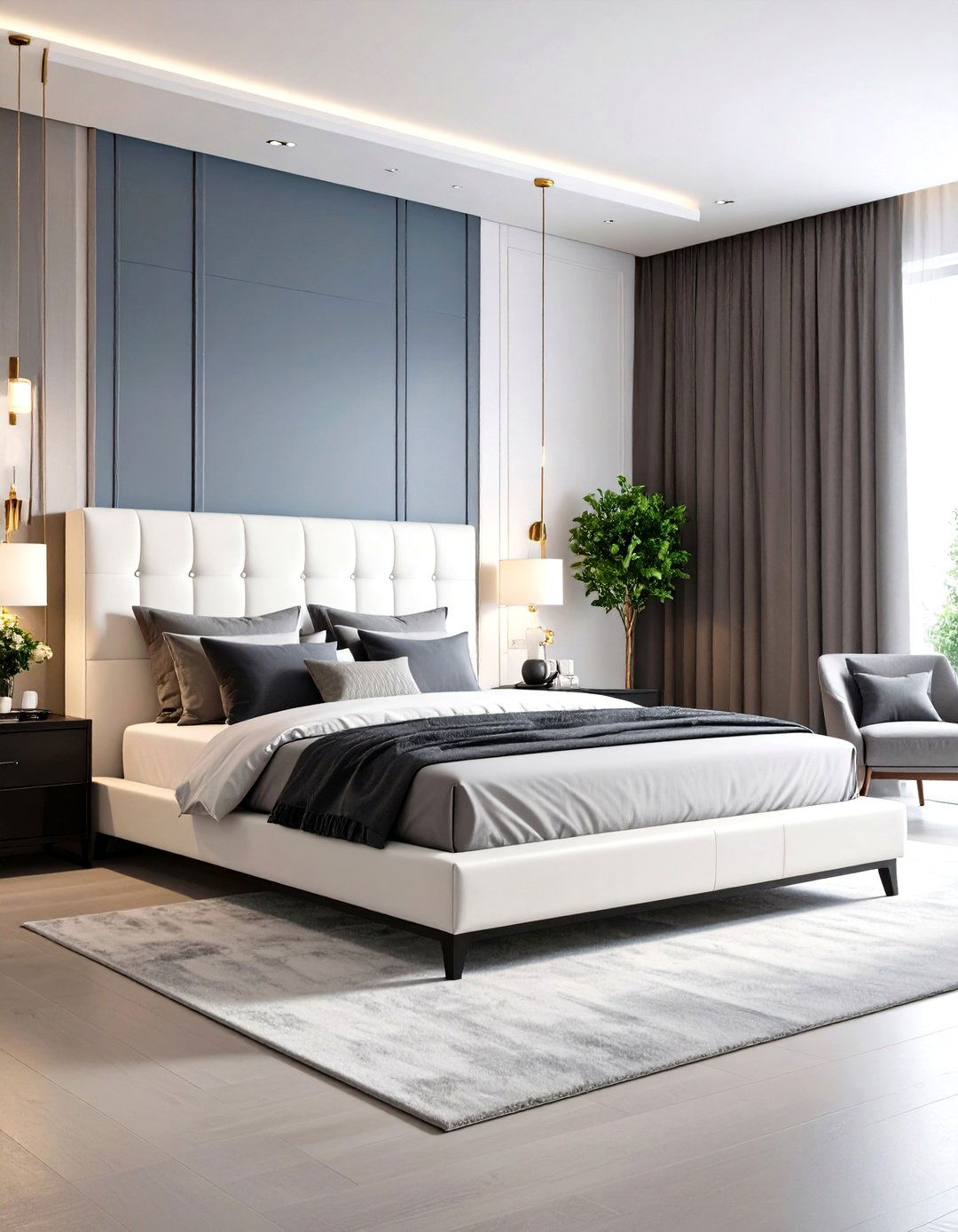 The High Contrast Modern Bedroom - 30 grey and white bedroom ideas