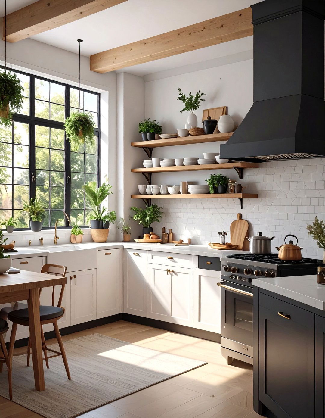 The High Contrast Modern Boho Kitchen - 30 modern bohemian interior design ideas