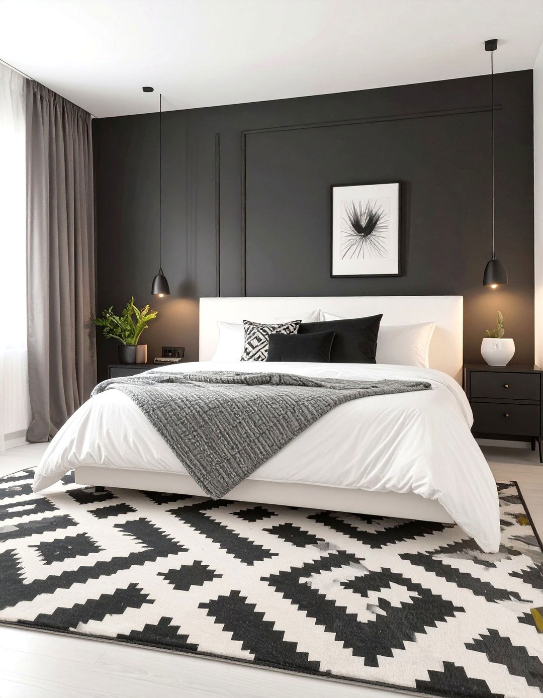 The High Contrast Monochrome Bedroom - 30 guy bedroom ideas