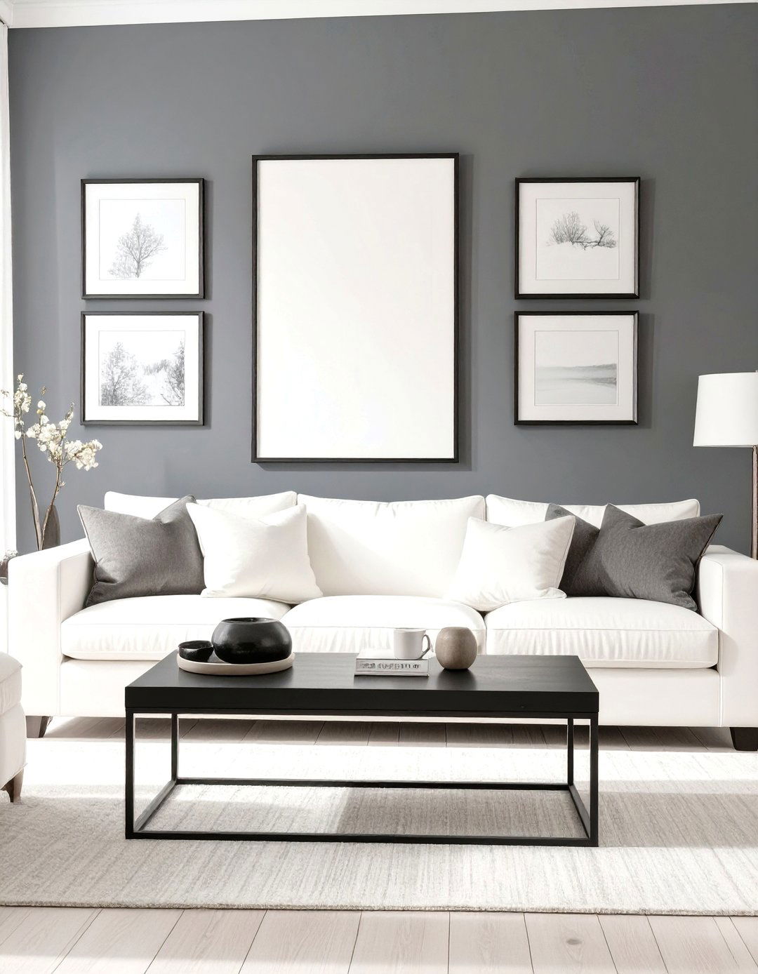 The High Contrast Neutral Living Room - 30 neutral living room ideas
