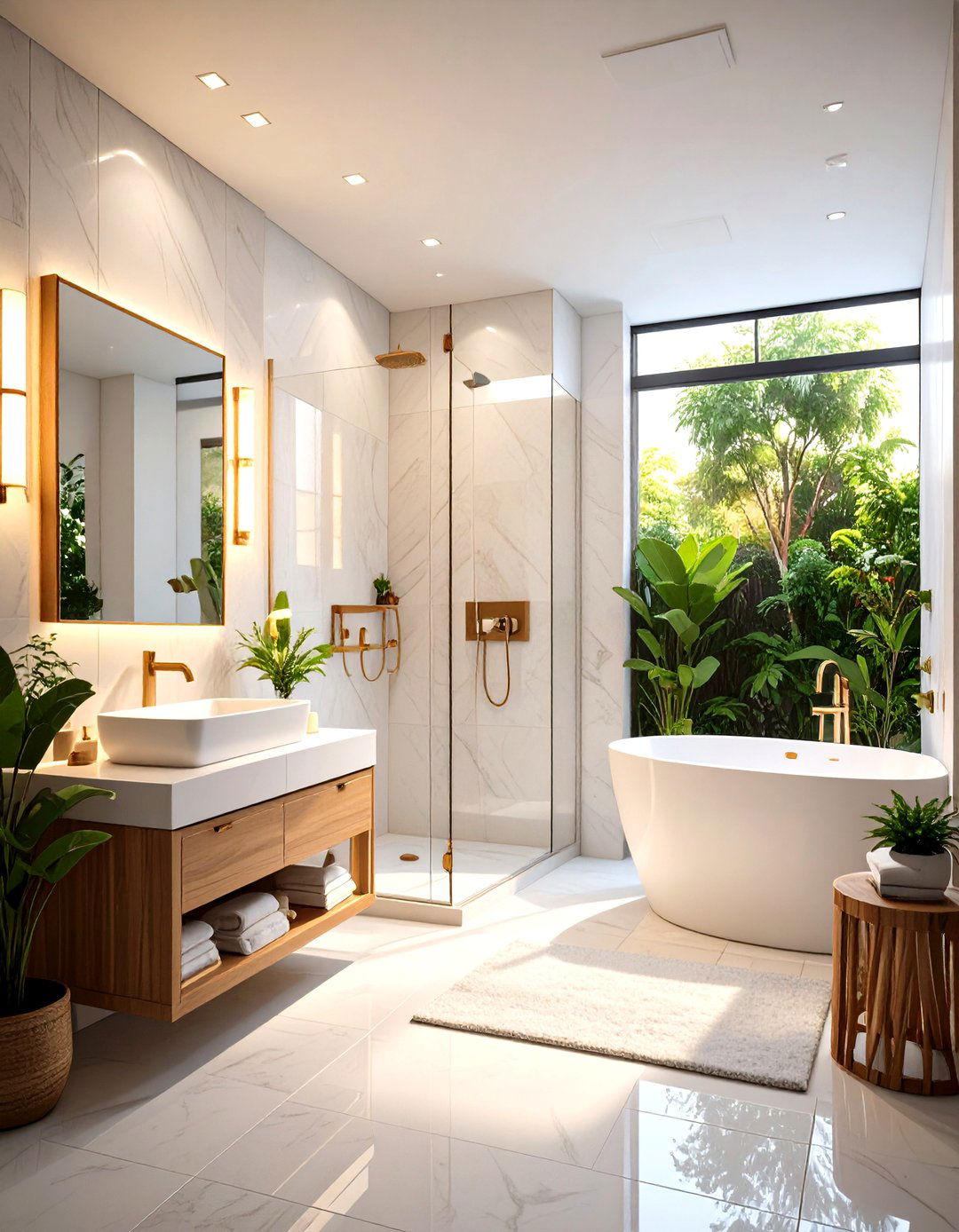 The High Gloss Finish Shower Room - 30 limited space tiny shower room designs