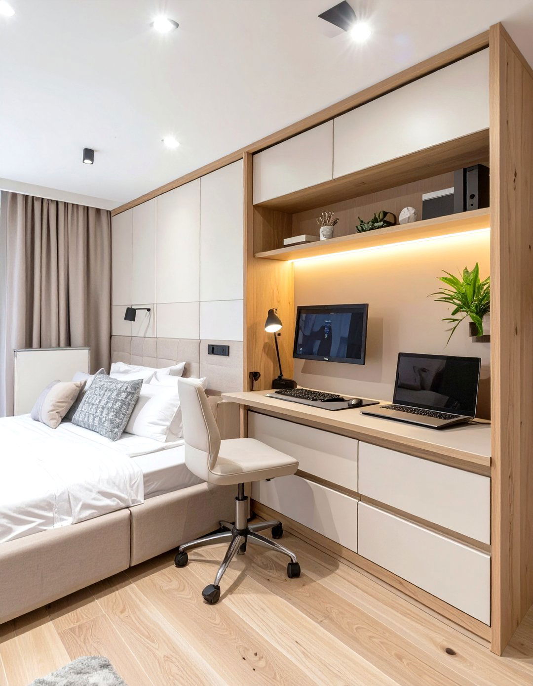 The High Gloss Lacquer Small Office - 30 modern office design ideas for small spaces