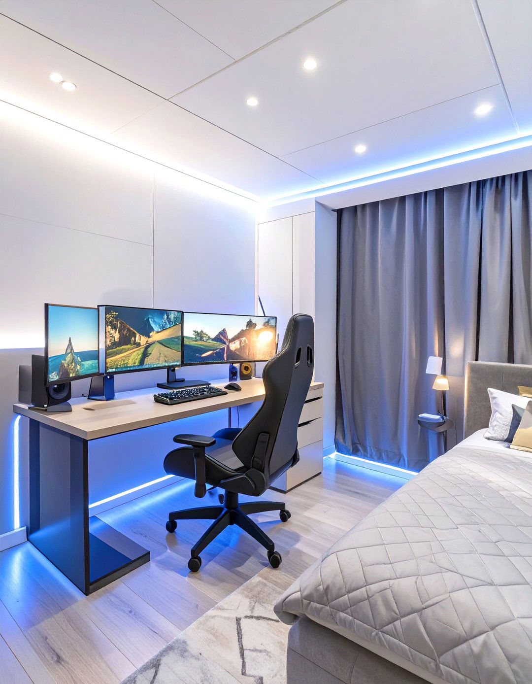 The High Tech Gamers Den Bedroom - 30 cool boys bedroom ideas