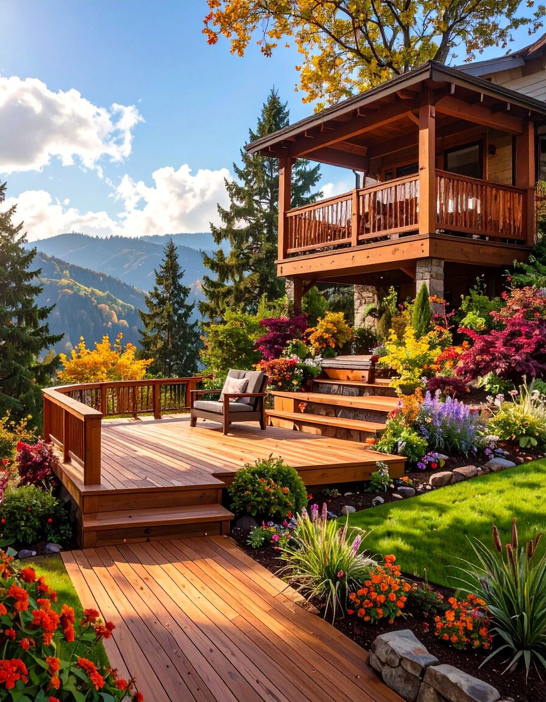 The Hillside Terraced Deck - 30 backyard 2 level deck designs
