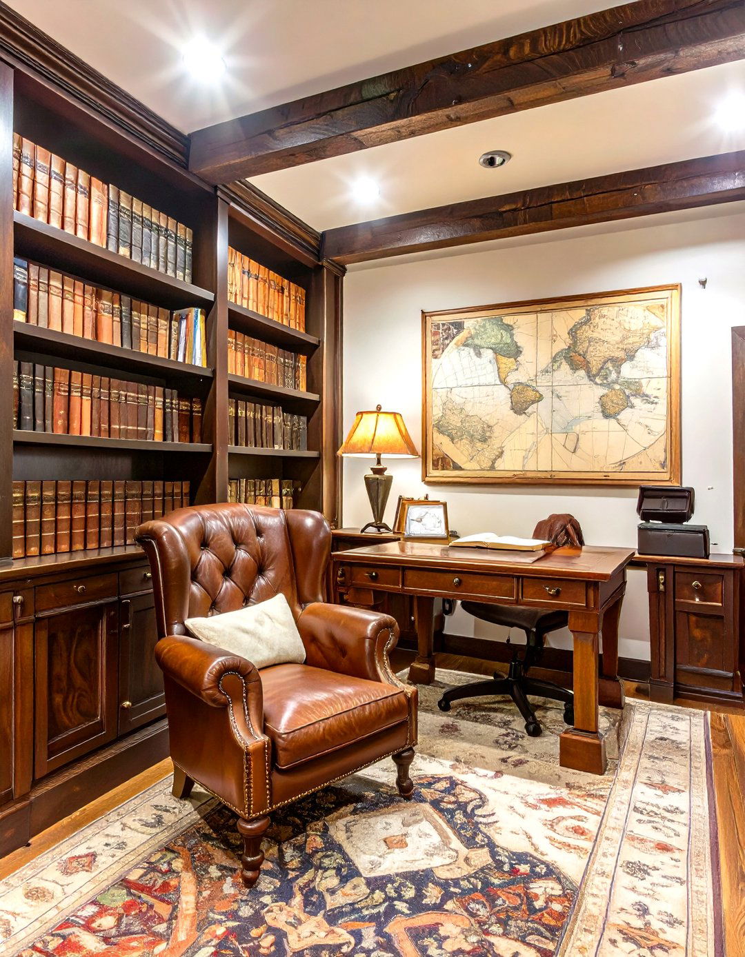 The History Buffs Study Basement - 30 man cave basement ideas
