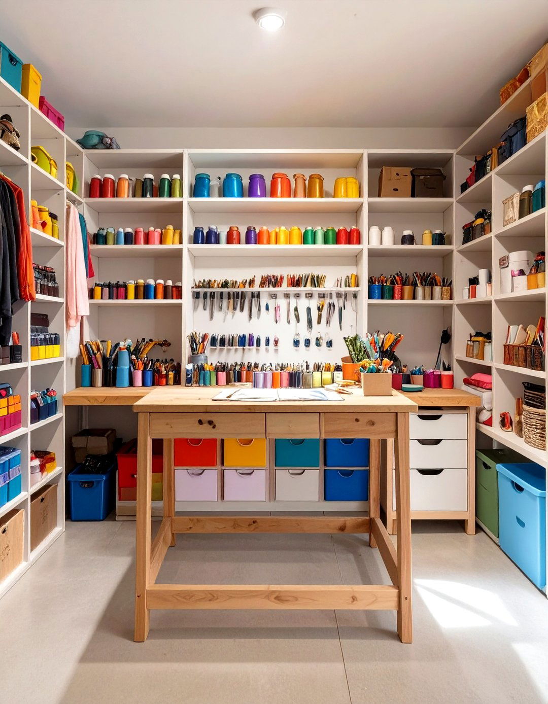 The Hobby and Craft Station Garage Closet - 30 garage closet ideas