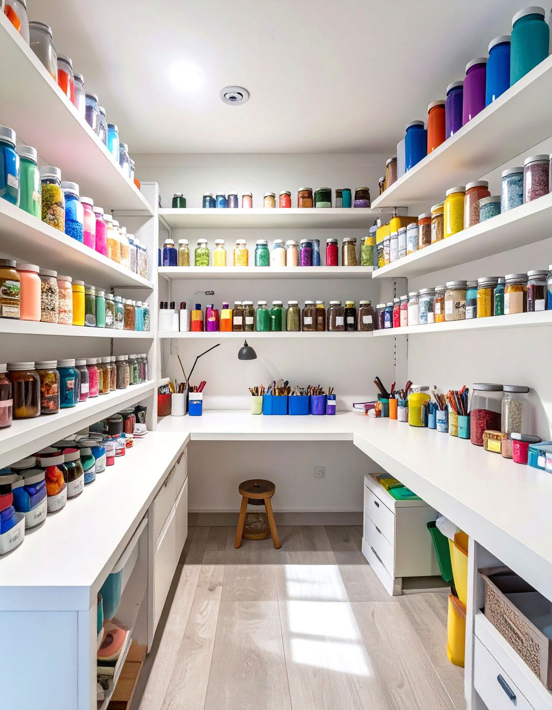 The Hobby and Craft Station - 30 basement shelving ideas