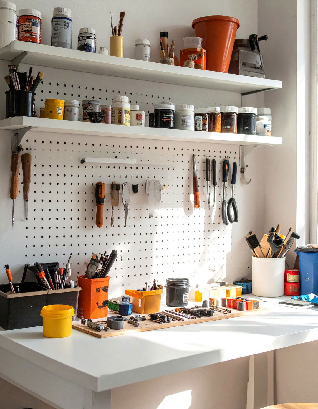 The Hobbyists Model Building Station Pegboard - 30 garage pegboard ideas