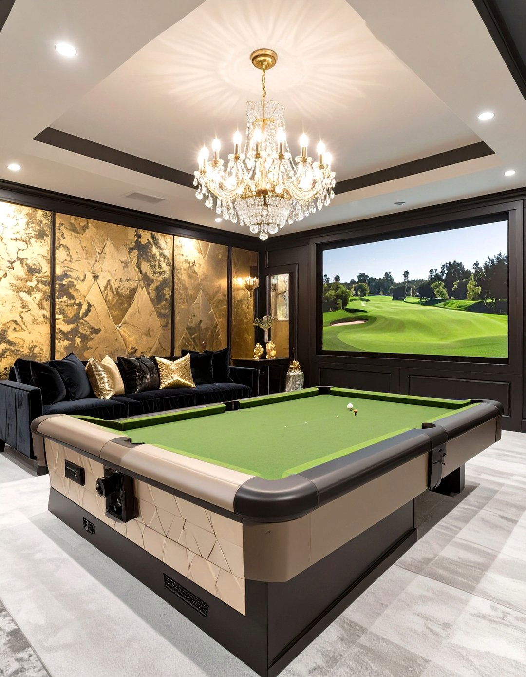 The Hollywood Glam Garage Golf Simulator - 30 garage golf simulator ideas