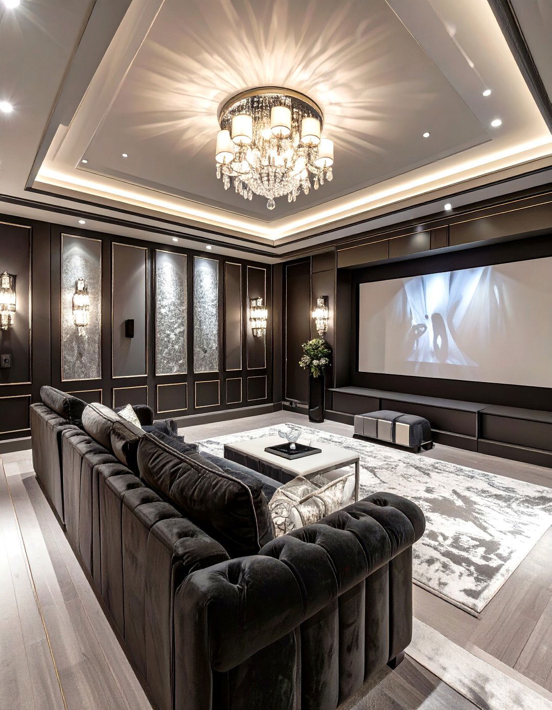 The Hollywood Glam Screening Room - 30 home theater design ideas