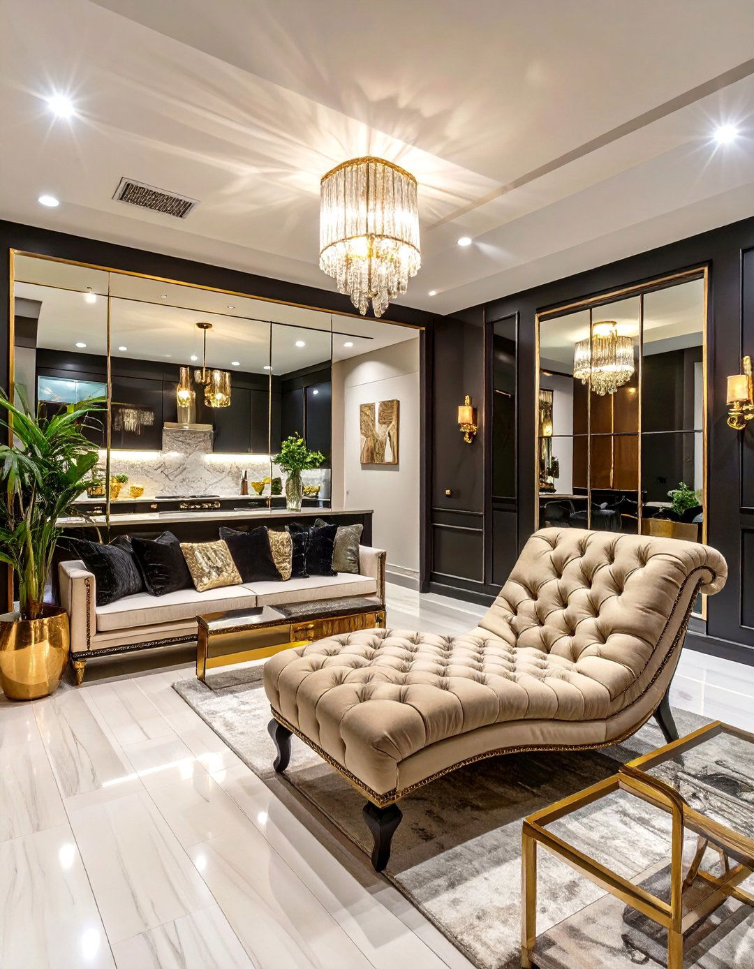 The Hollywood Regency Basement Apartment - 30 basement apartment ideas