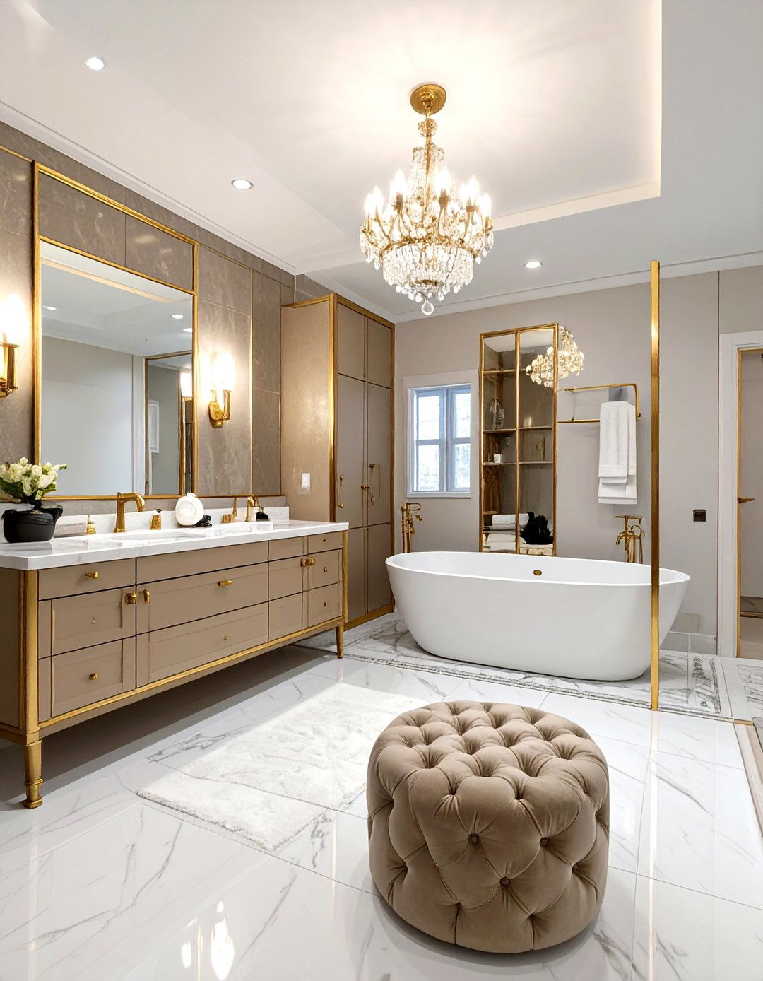 The Hollywood Regency Bathroom - 30 ai spa bathroom design ideas