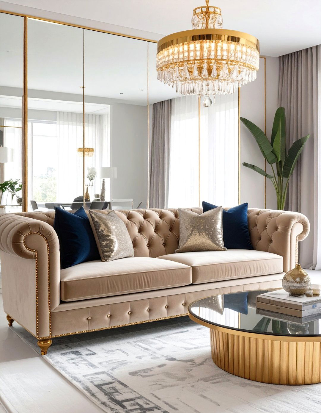 The Hollywood Regency Glam Living Room - 30 mid century living room ideas