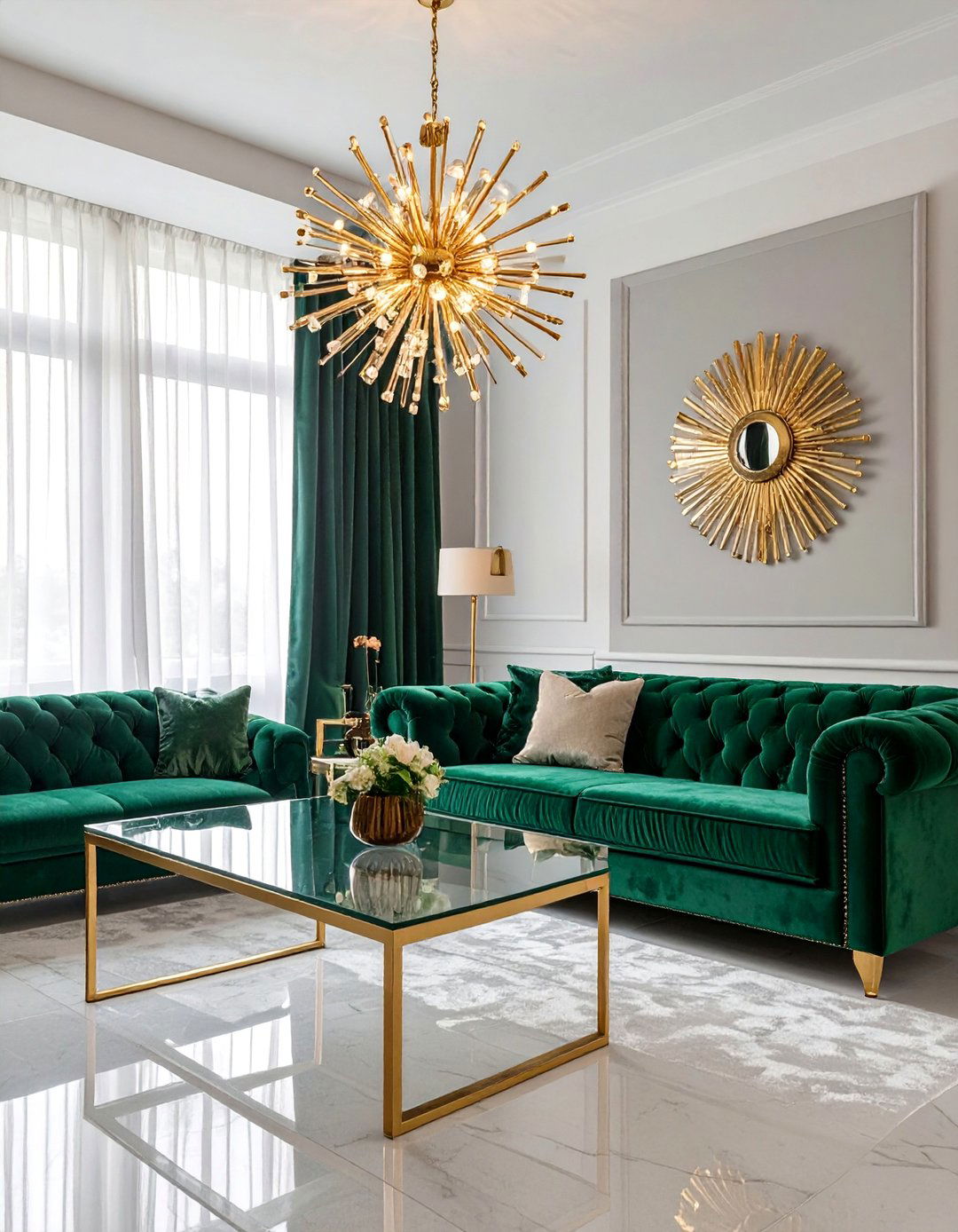 The Hollywood Regency Glam Living Room - 30 ai mid-century living room ideas