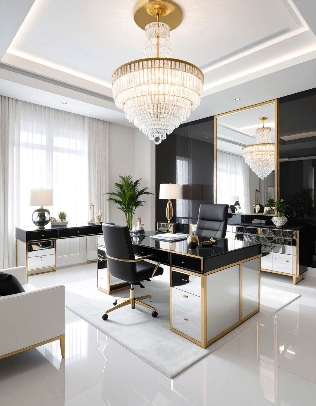 The Hollywood Regency Office - 30 office decoration ideas for work