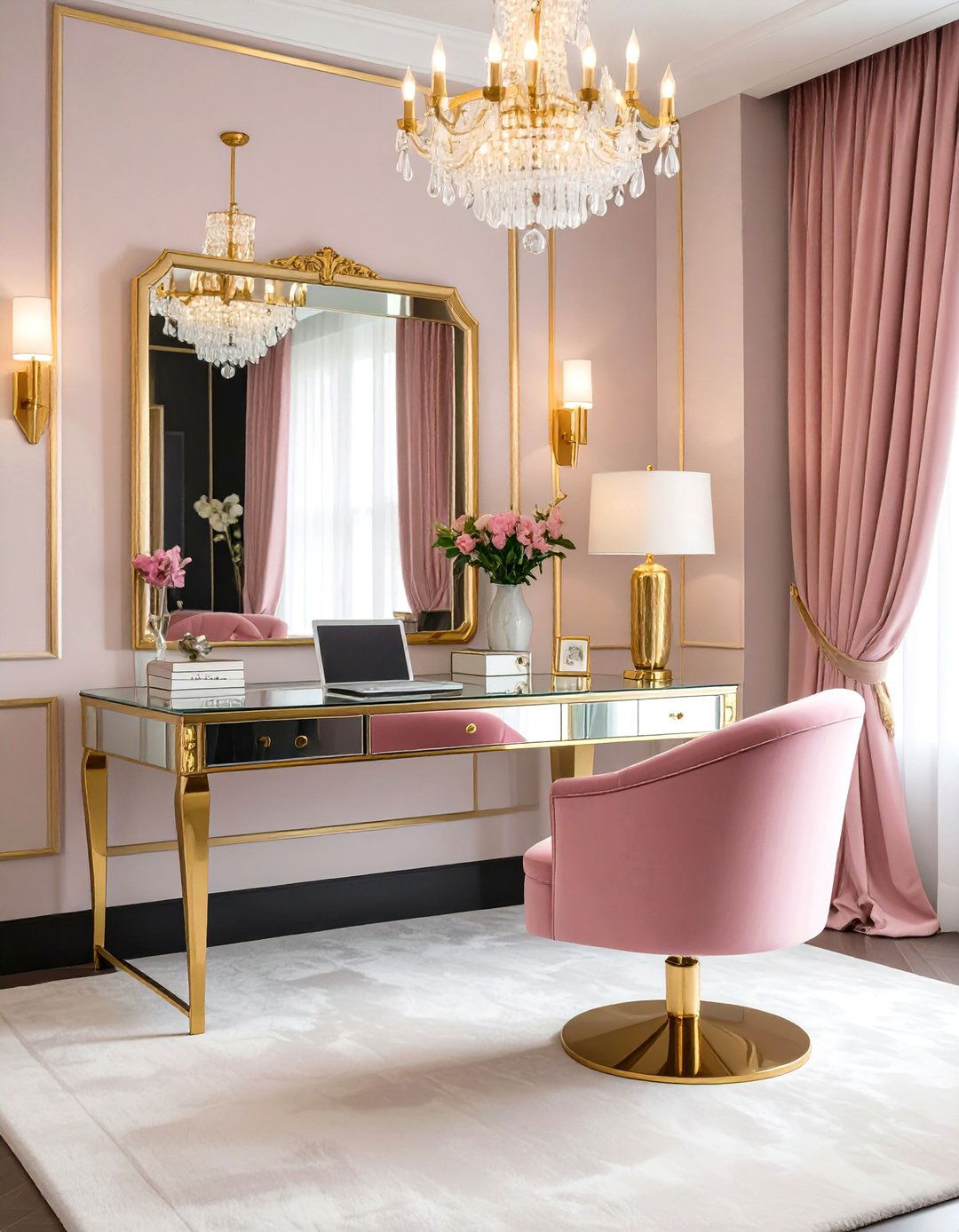 The Hollywood Regency Office - 30 office decorating ideas for work