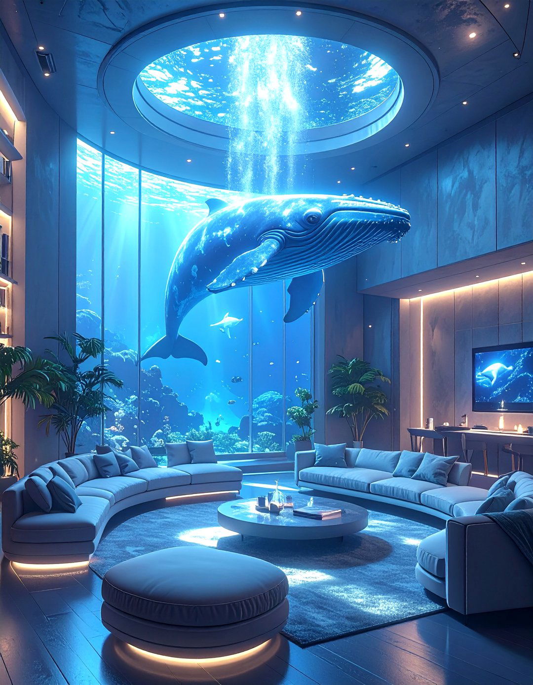 The Holographic Entertainment Living Room - 30 ai living room design ideas