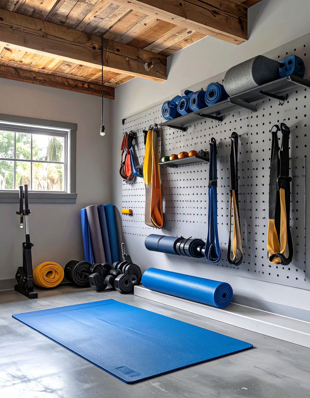 The Home Gym and Fitness Pegboard - 30 garage pegboard ideas