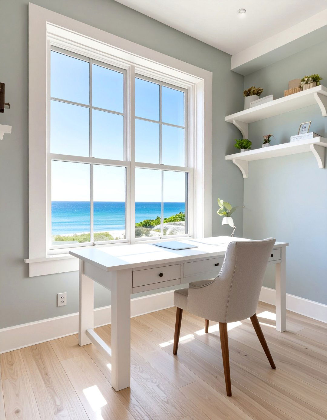 The Home Office with a Coastal View - 30 cape cod interior design ideas