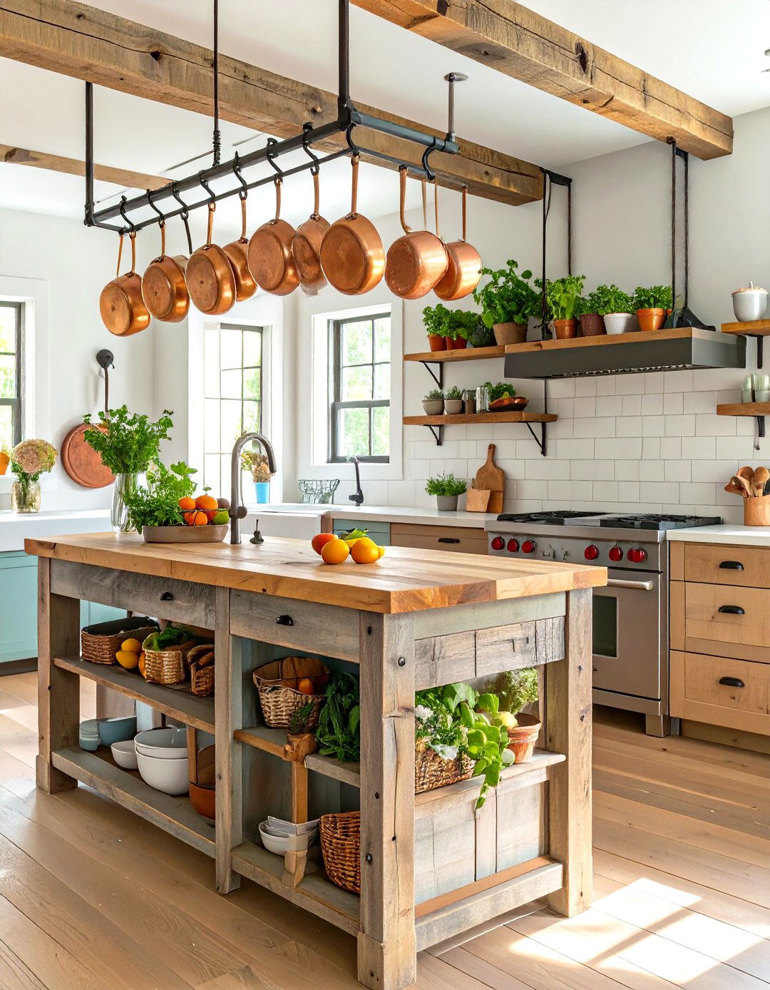 The Homesteaders Kitchen Island - 30 cottagecore interior design ideas