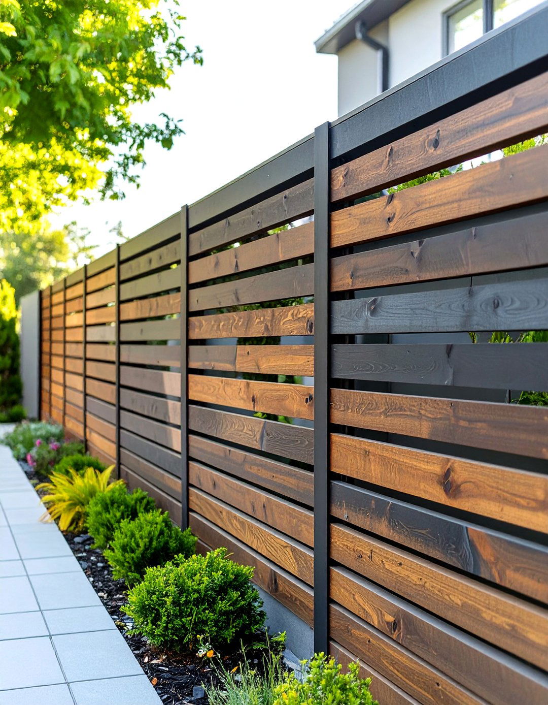 The Horizontal Slat Privacy Wall - 30 backyard wall ideas
