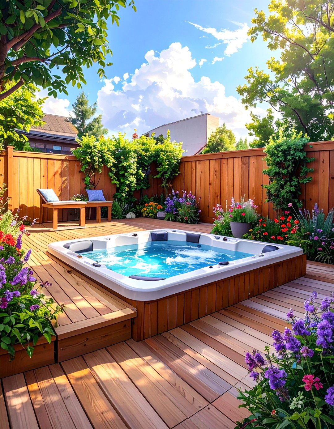 The Hot Tub Hideaway Backyard Deck - 30 deck ideas for backyard