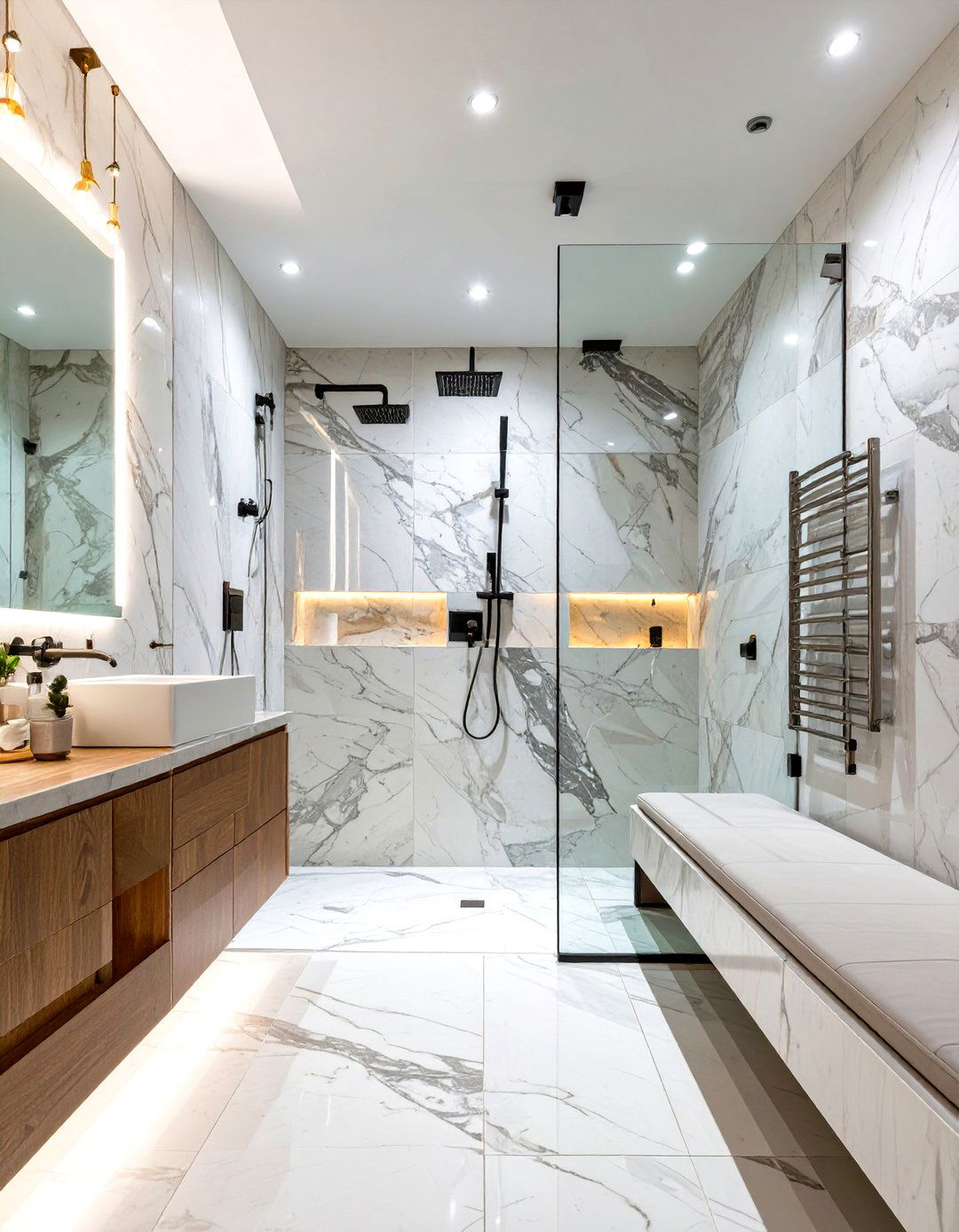 The Hotel Inspired Luxury Suite - 30 doorless walk-in shower ideas