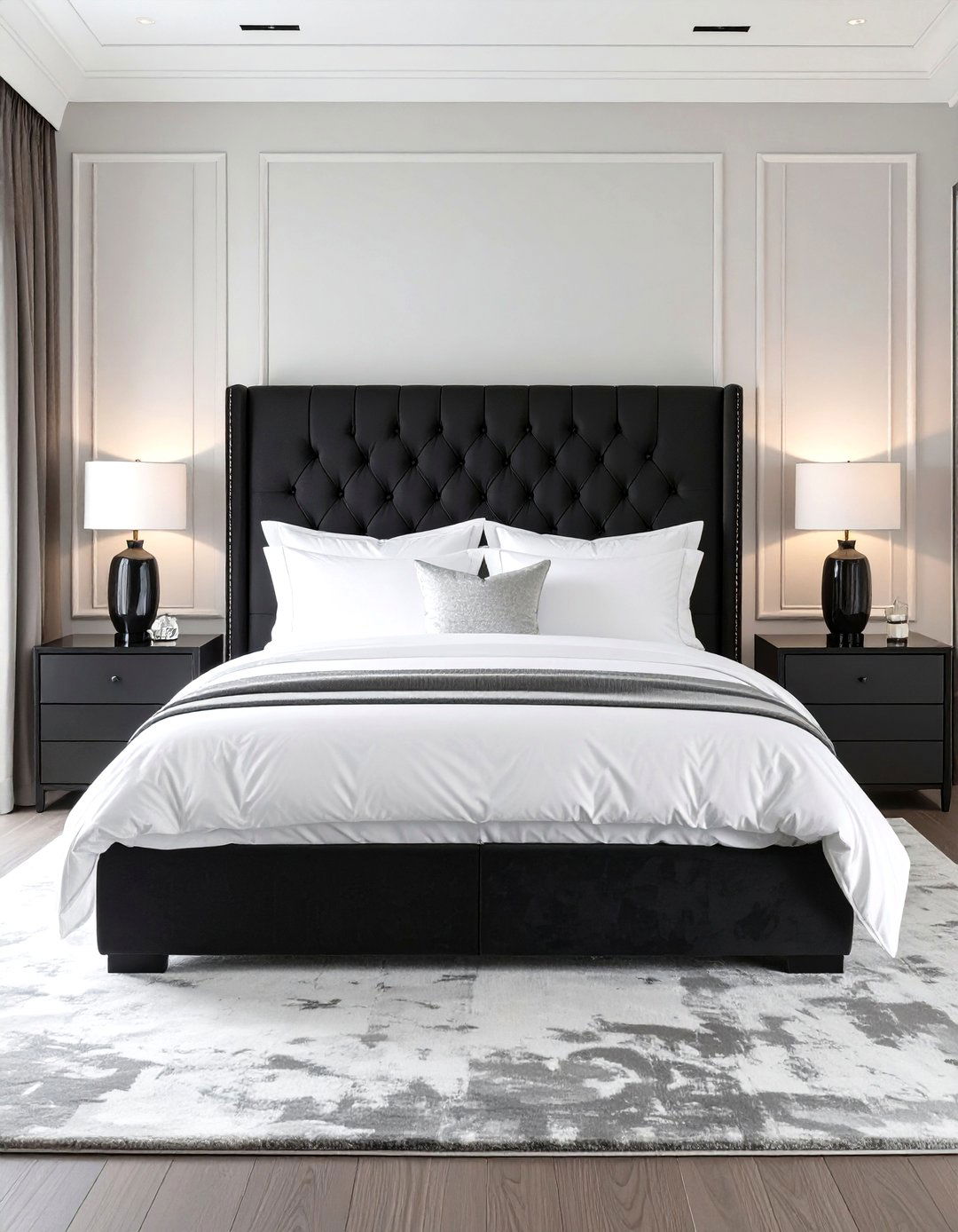 The Hotel Luxury Black Bedroom - 30 neutral and black bedroom ideas