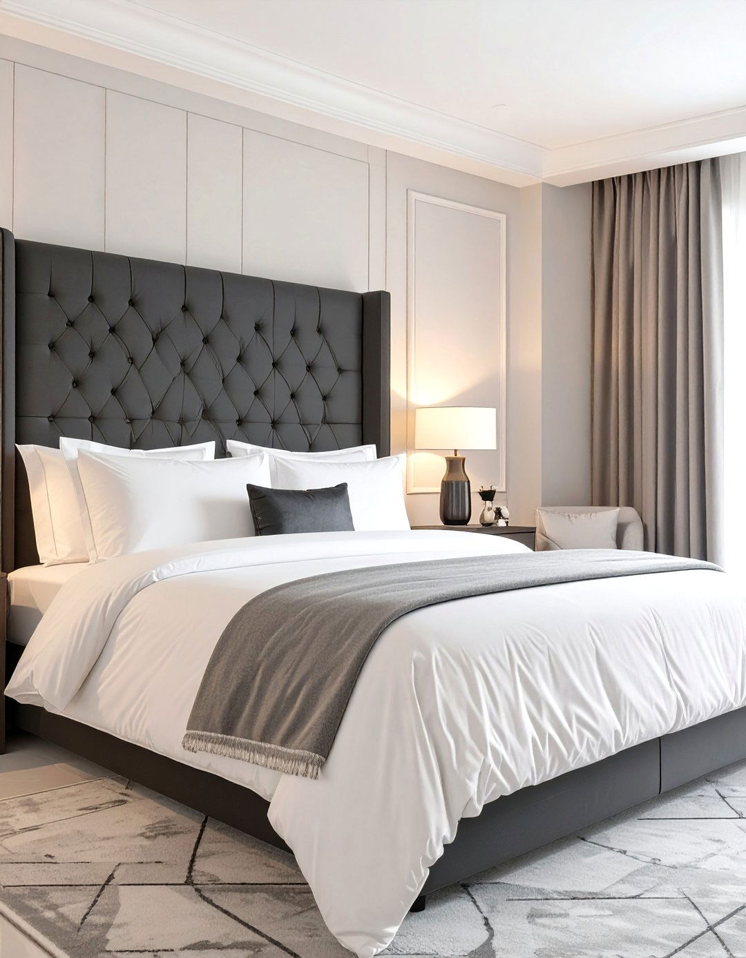 The Hotel Luxury Black and White Bedroom - 30 black and white bedroom ideas