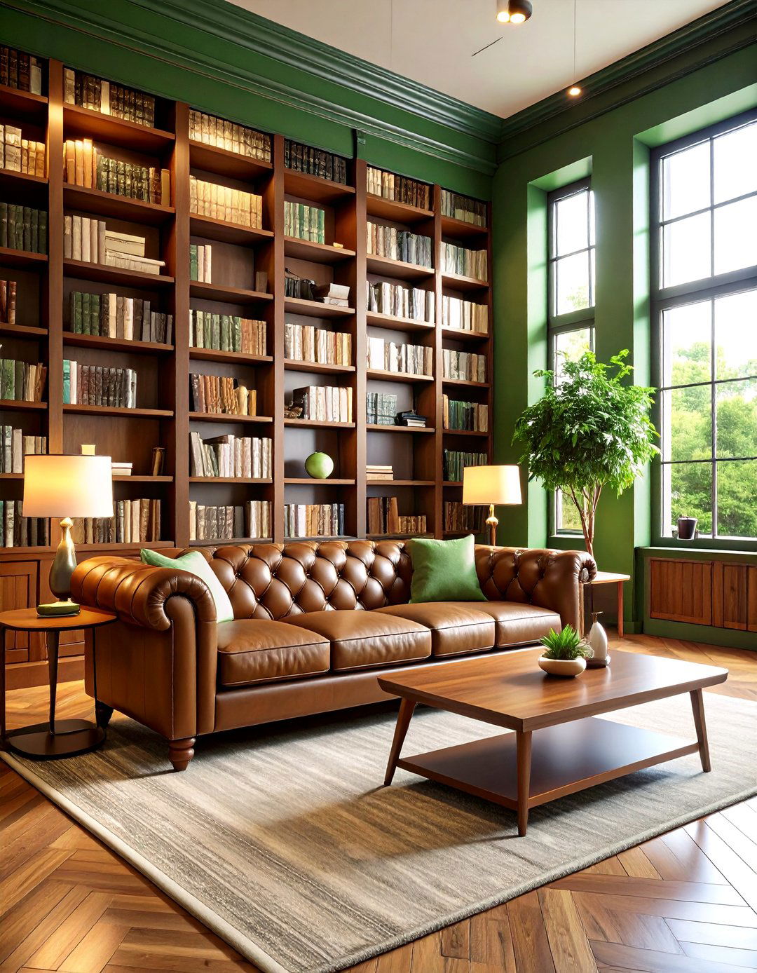 The Hunter Green Library - 30 80s interior design ideas