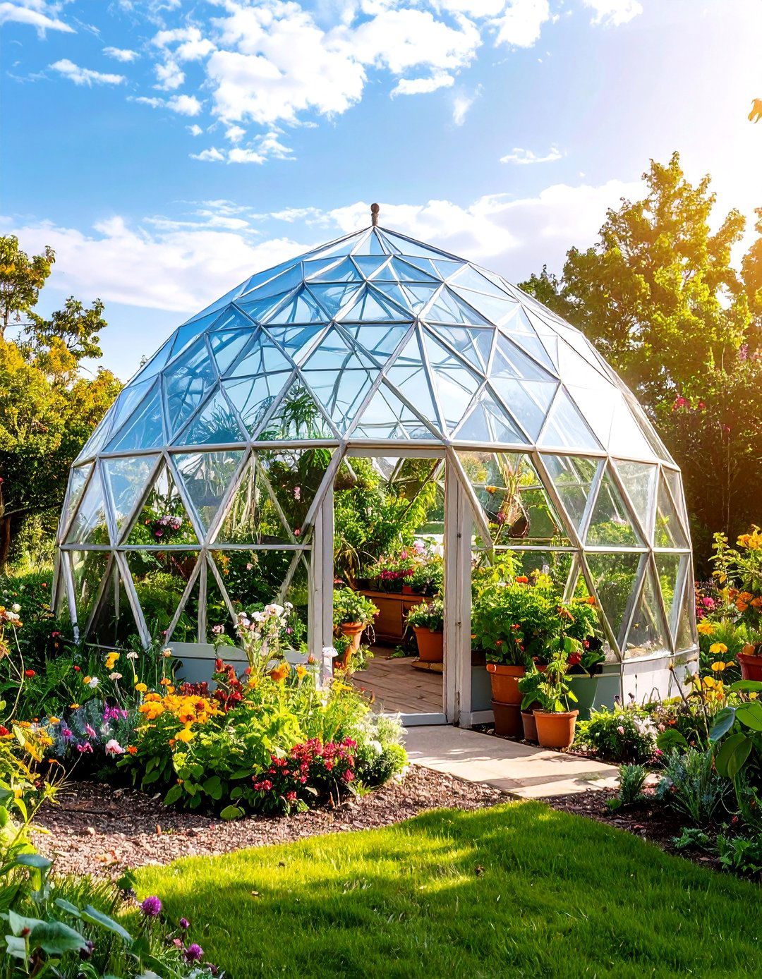 The Icosahedron Dome Greenhouse - 30 backyard greenhouse ideas