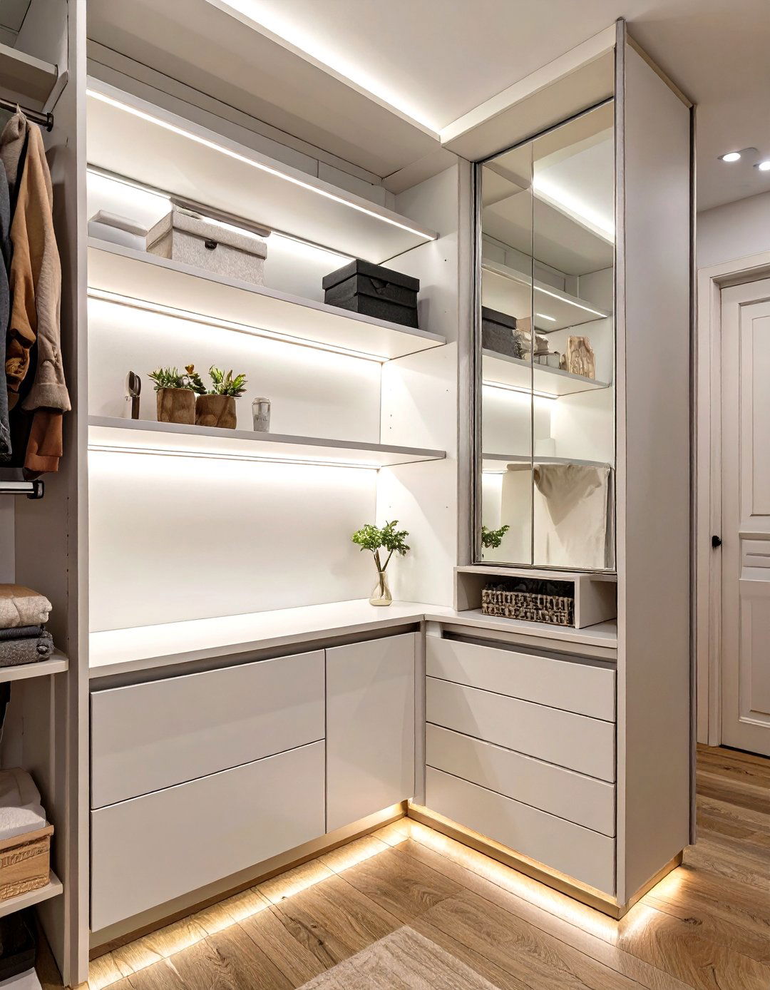 The Illuminated Built In Closet Nook - 30 closet ideas small