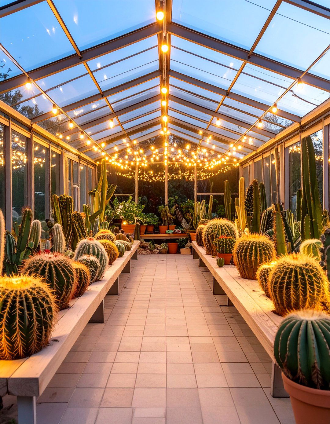 The Illuminated Greenhouse Cactus Garden - 30 cactus garden ideas