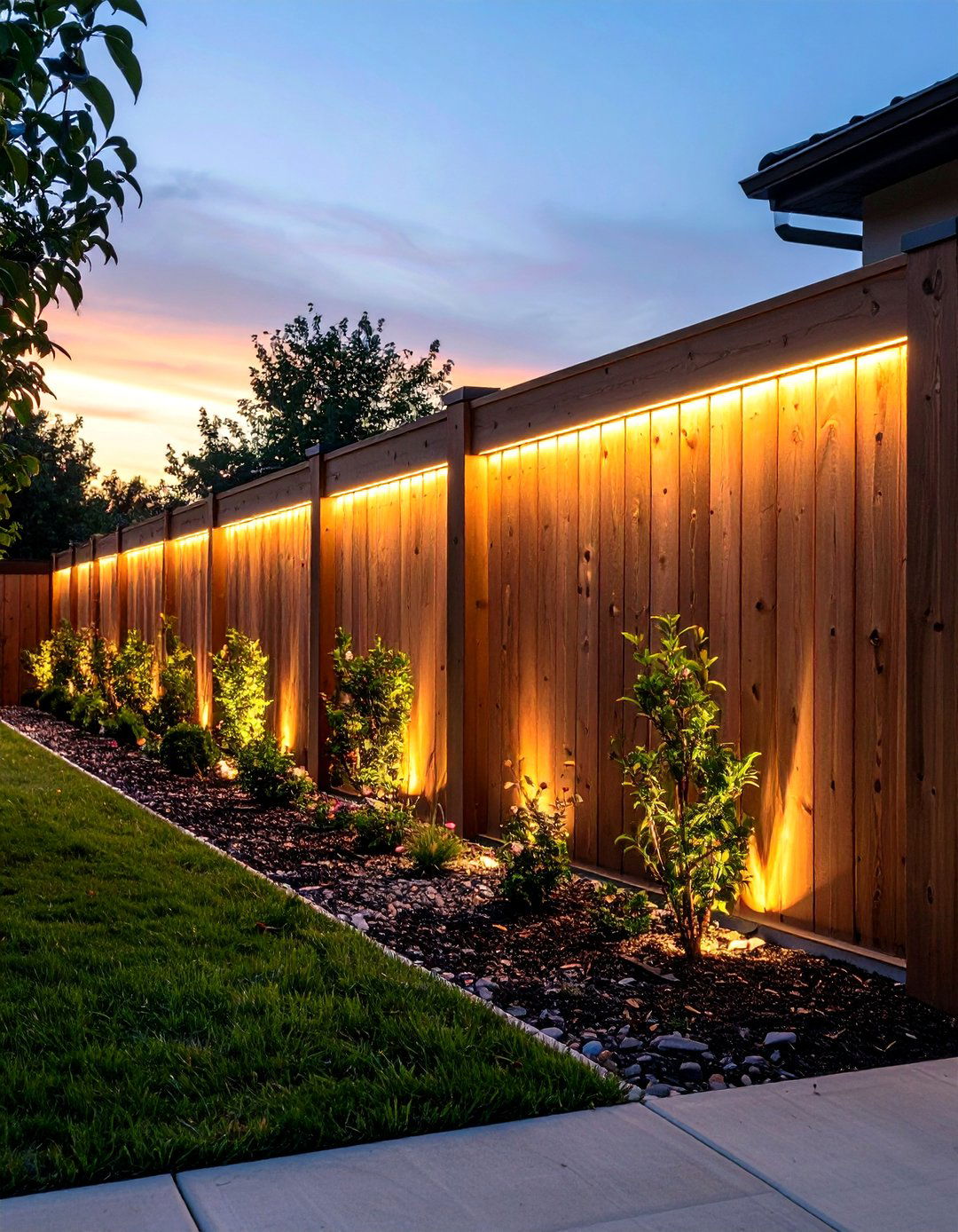 The Illuminated Modern Fence - 30 front yard fencing ideas